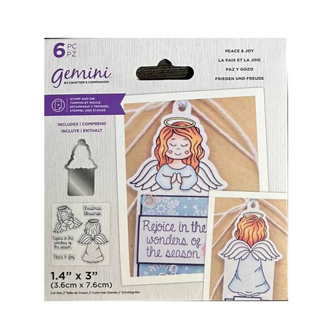 Crafters Companion Peace and Joy Angel Book Mark Front and Back Stamp ...
