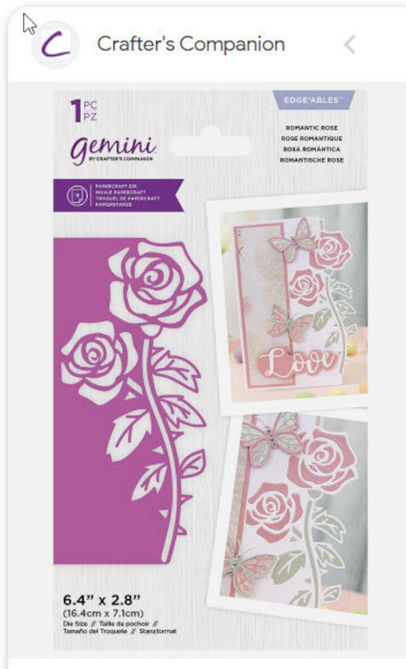 Gemini - Crafters Companion Die Edge-able Dies - Edgeables - Romantic ...