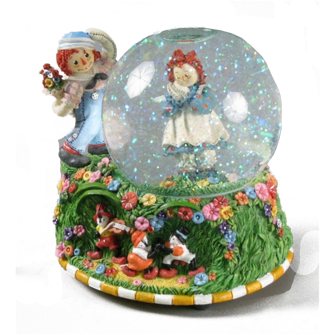 Raggedy Ann and Andy Music Box Globe Vintage Plays You Are My Etsy