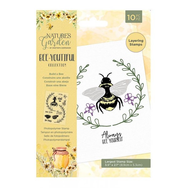Crafters Companion Stamp Photopolymer Stamp -bee youiful build a bee stamp topper element