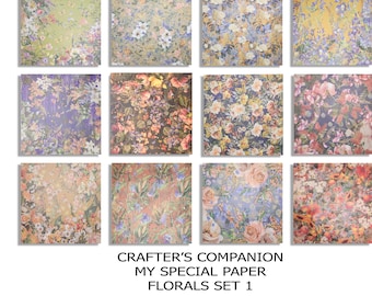 Crafter's Companion Specialty Papers 1 sided Floral Flowers 12 x 12 inch