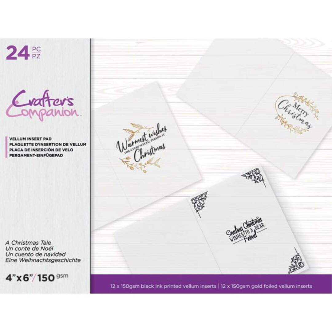 Crafters Companion Vellum Insert Pad Christmas Greetings A Christmas