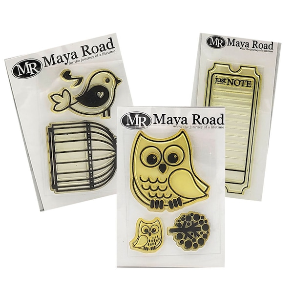 Maya Road Clear Stamps 4 different Journal Bird Owl Bird Cage Journey Notes