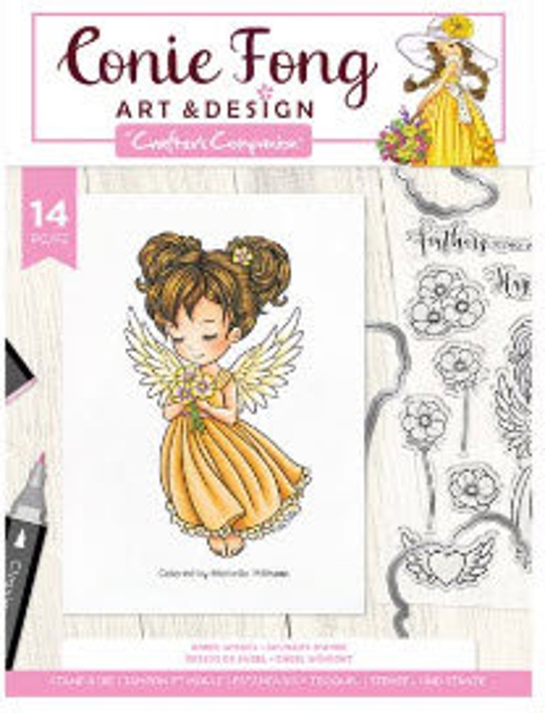 Crafters Companion Conie Fong Art & Design Angel Stamp and Die 14 Piece ...