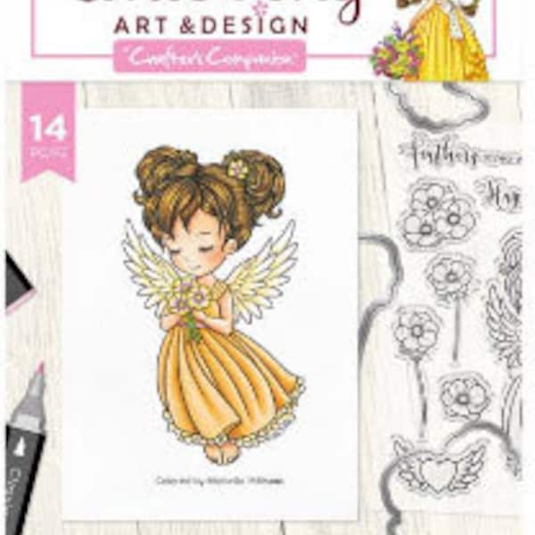 Crafters Companion Conie Fong art & design Angel stamp and die 14 piece Wishes