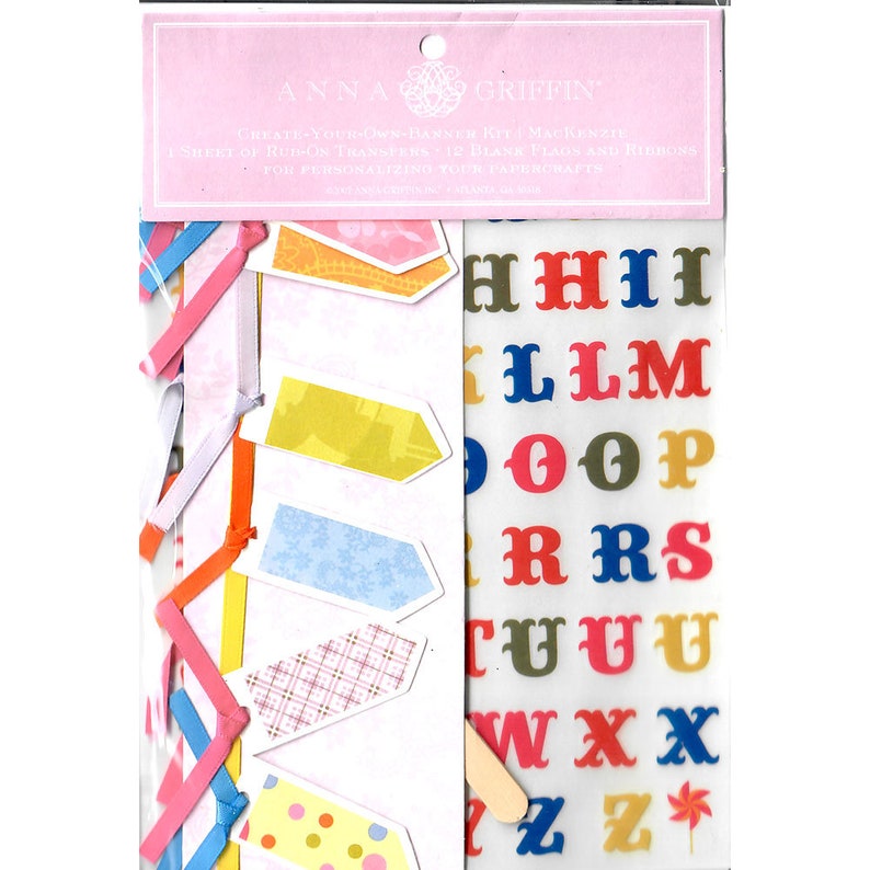 Anna Griffin Alphabet Rubon Decals Transfers Banner Kit W Etsy
