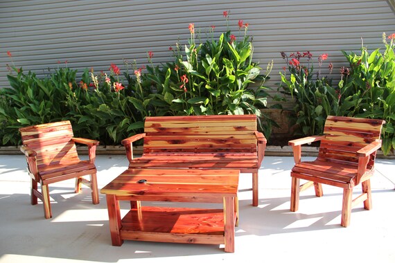 Cedar Patio Set Etsy