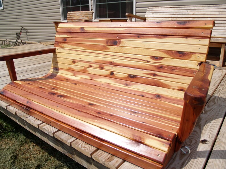 Porch swing 5ft. Cedar swing cedar swing wooden porch Etsy