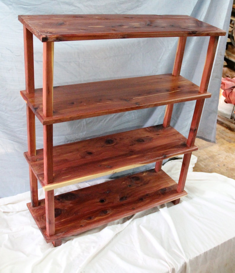 Cedar book shelf rustic book shelf bookhelf display shelf Etsy