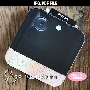 Insta Camera Box | Polaroid papercraft DIY | printable template PDF, vintage camera decor | Instant Download | Cámara de papel