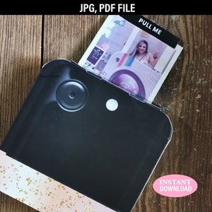 Insta Camera Box | Polaroid Papercraft DIY | Printable Template PDF, Vintage Camera Decor ...
