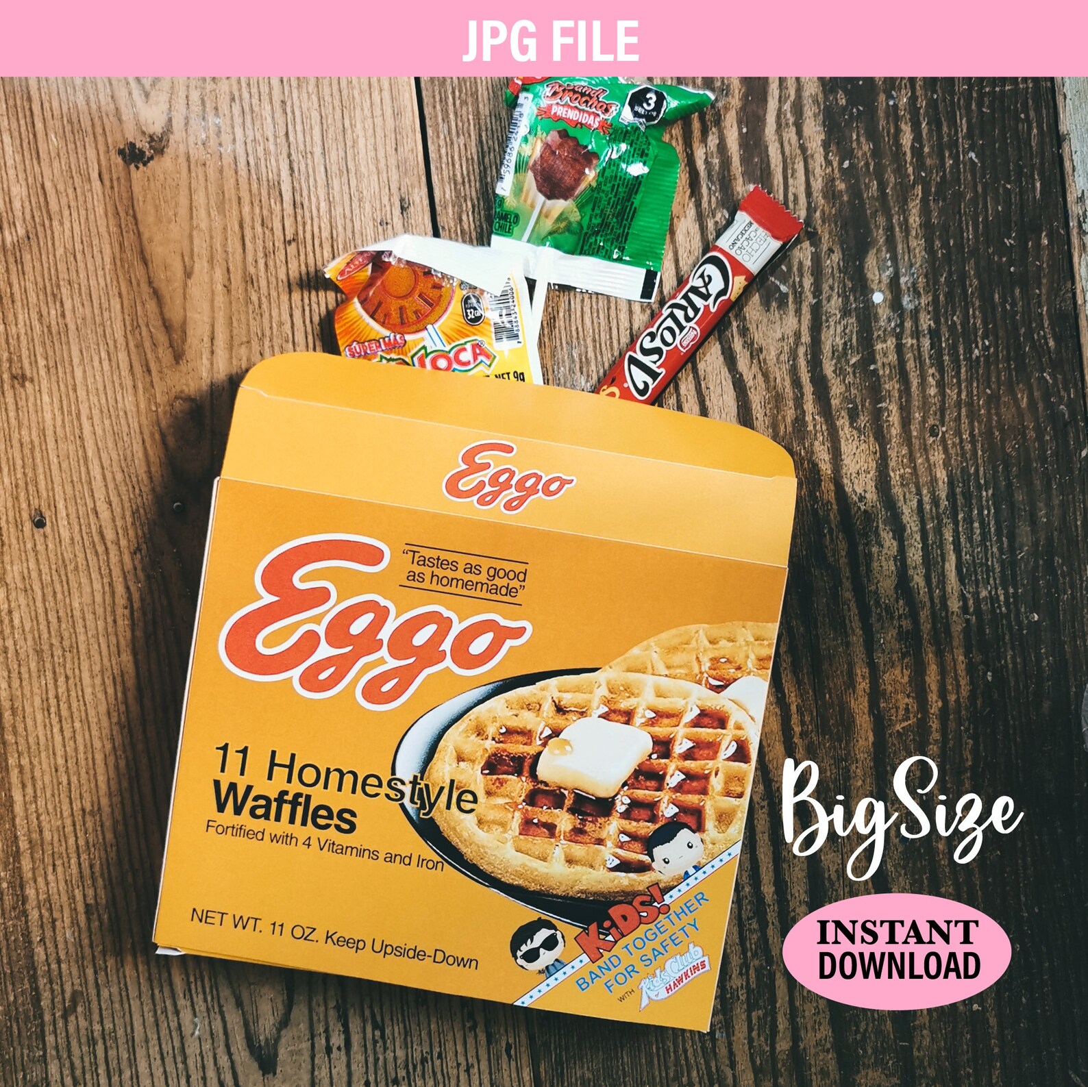 Eggo Waffles BIG BOX Template Diy Stranger Things Box Party Favor Box