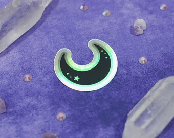 Dark Moon - Holográfico - Impermeable - Vinilo - Troquelado - Pegatina