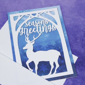 Season's Greetings Greeting Card Happy Holidays Greeting Card Christmas Card Deer Holiday Card image 7