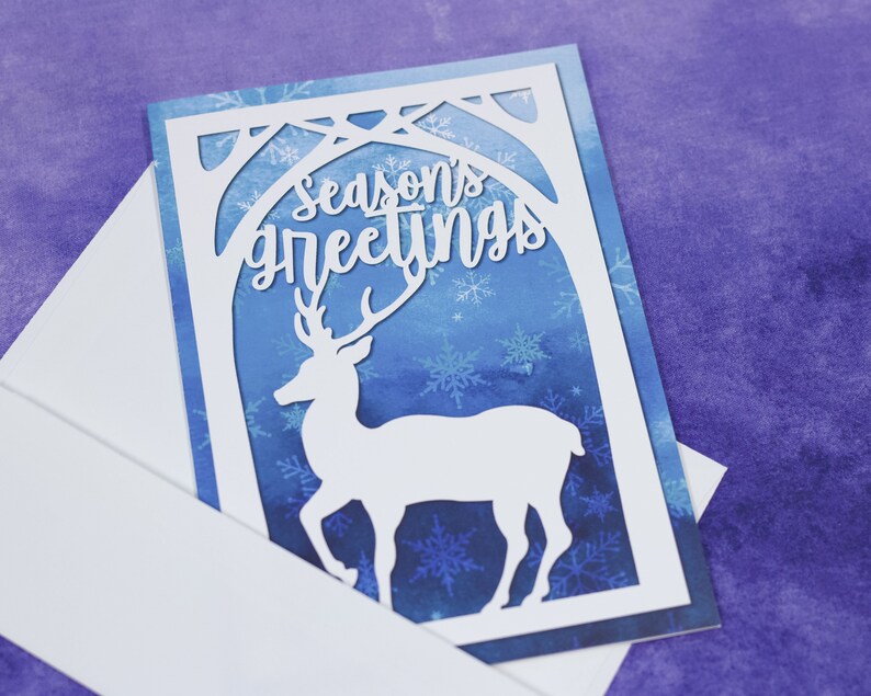 Season's Greetings Greeting Card Happy Holidays Greeting Card Christmas Card Deer Holiday Card image 7