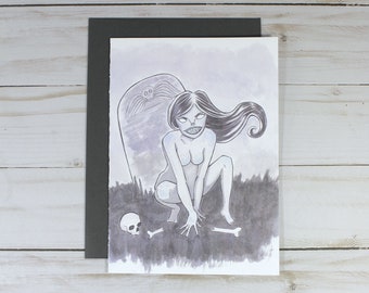 Ghoul - Artwork Greeting Card - Art Print