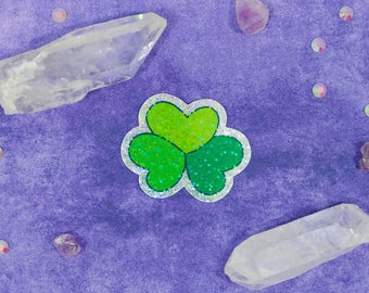 Glitter Shamrock - Vinyl Waterproof Sticker