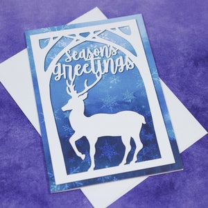 Season's Greetings Greeting Card Happy Holidays Greeting Card Christmas Card Deer Holiday Card image 6