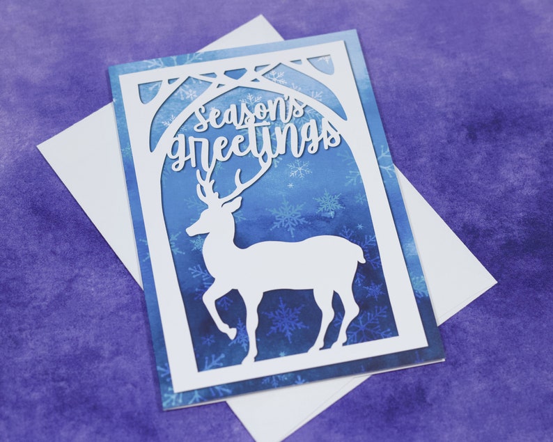 Season's Greetings Greeting Card Happy Holidays Greeting Card Christmas Card Deer Holiday Card image 6