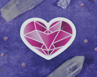 Gemstone - Heart - Waterproof - Vinyl - Die-Cut - Sticker