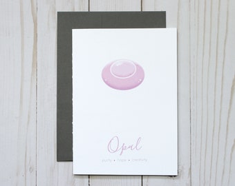 Opal Gemstone - October Birthday - Greeting Card