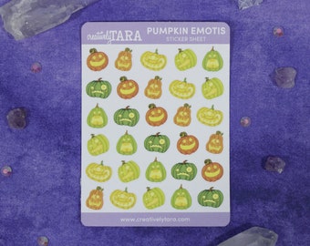 Pumpkin Emojis - Planner Paper Sticker Sheet