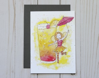 Tequila Sunrise Sprite - Artwork Greeting Card - Art Print