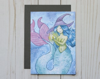 Witch Mermaid - Artwork Greeting Card - Art Print