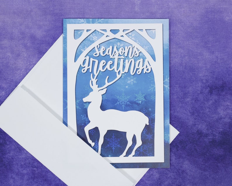 Season's Greetings Greeting Card Happy Holidays Greeting Card Christmas Card Deer Holiday Card image 4