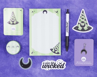 Green Pretty Witch - Stationery Gift Set - Bundle