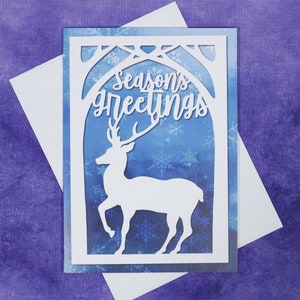 Season's Greetings Greeting Card Happy Holidays Greeting Card Christmas Card Deer Holiday Card image 3