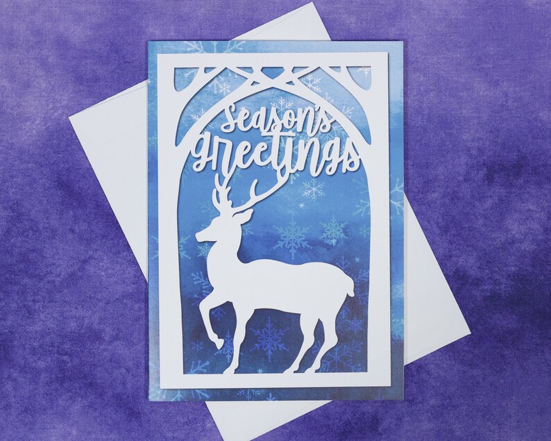 Season's Greetings Greeting Card Happy Holidays Greeting Card Christmas Card Deer Holiday Card image 3