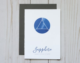 Sapphire Gemstone - September Birthday - Greeting Card