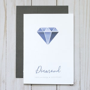 Pedra preciosa de diamante - aniversário de abril - cartão de felicitações