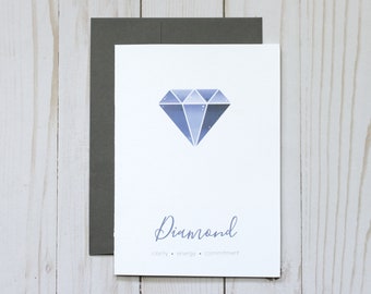 Diamond Gemstone - April Birthday - Greeting Card