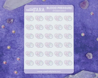 Blood Pressure - Planner - Bullet Journal - Paper Sticker Sheet
