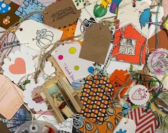 Assorted Tags with Ties – Card Stock Party Favor, Jewelry, Journal Supply