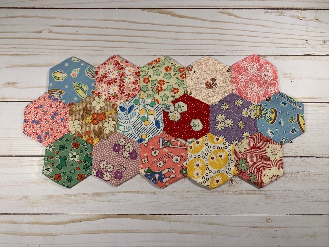 Hexagon Fabric Piece Quilting Patchwork Fabric Sew Appliqué Etsy