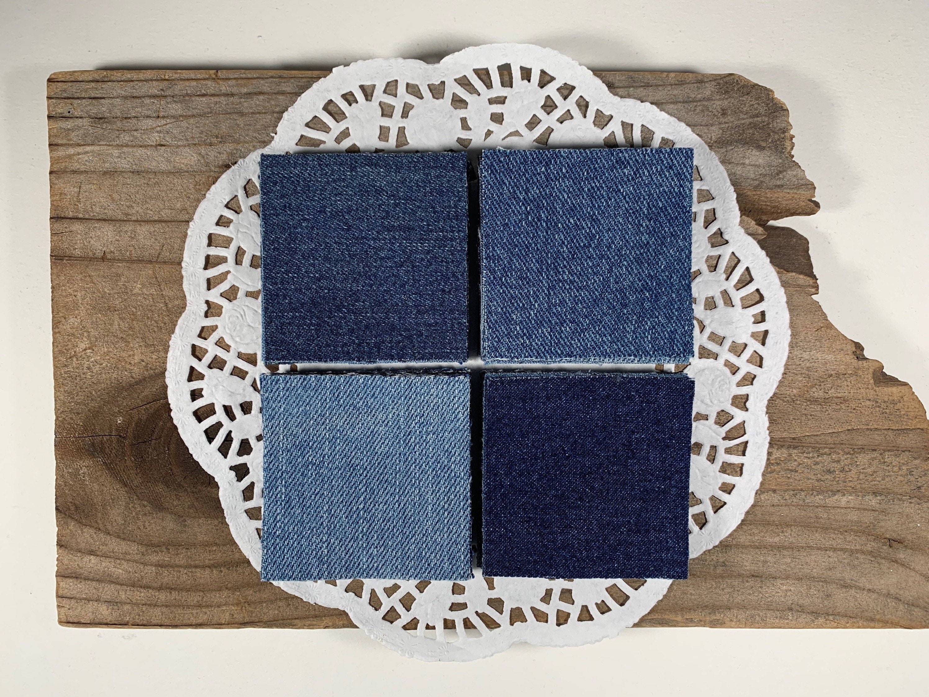 25 Denim Fabric Quilt Squares Medium Weight NEW Multiple Colors 5" - 8 1/2" 25 Denim Fabric Quilt Squares Medium Weight NEW Multiple Colors 5" - 8 1/2"