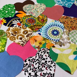 25 Assorted Fabric Hearts Heart Quilting Hand Cut Patchwork Fabric Sew Appliqué Hearts Precut Hearts Sewing Quilting Repurposed Hand Cut image 10