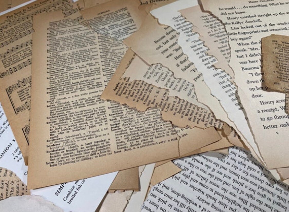昭和レトロファイル雑記帳❁⃘*.゜ 30 Vintage Book Page Pieces Scraps Assorted Sizes Ephemera