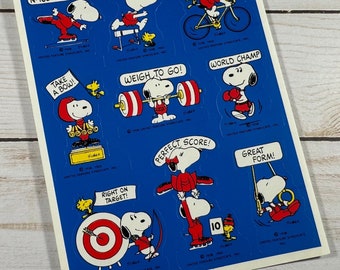 Vintage Stickers Snoopy United Feature Syndicate Paper Crafting Junk Journal Supply Sticker Collecting Paper Supplies Letter Writing 1 Sheet