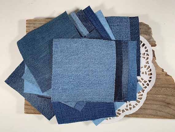 25 Denim Fabric Quilt Squares Medium Weight NEW Multiple Colors 5" - 8 1/2" 25 Denim Fabric Quilt Squares Medium Weight NEW Multiple Colors 5" - 8 1/2"