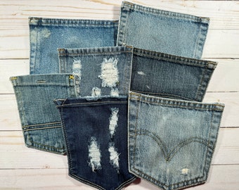 5 Distressed Denim Pockets: Ripped & Stained, Repurposed Craft Supplies