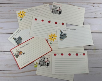 Vintage Recipe Card Set: Assorted Kitchen Designs, Set of 10