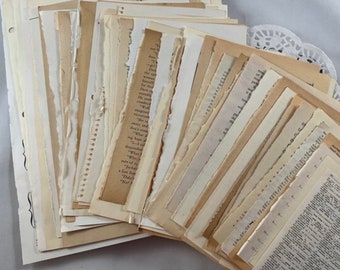 50 Vintage Book Pages: Assorted Ephemera No Pictures for Junk Journals