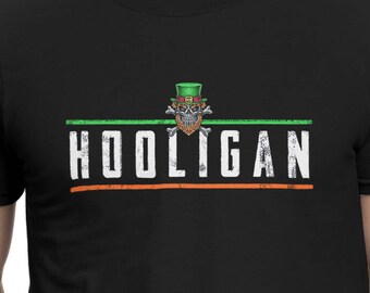 Hooligan Leprechaun Skull and Crossbones Saint St. Patrick's Paddy's Irish Colors T-Shirt Tee Shirt Mens Ladies Womens mad labs MLG-1346