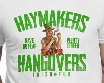 Haymakers and Hangovers Fighting Leprechaun Badass Firm Irish St. Patrick's Paddy's T-Shirt Tee Shirt Mens Ladies Womens mad labs MLG-1342