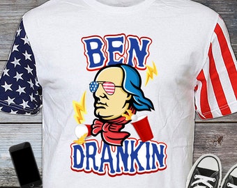 Ben Drankin, Stars and Stripes, 4th of July, Fourth, Independence Day T-shirt, Shirt United States, Drinking Merica cool USA-005
