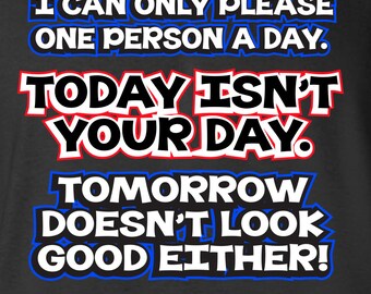 I can only please one person a day. today isn't your day. T-Shirt TShirt Gift for mens womens ladies husband wife Funny Holiday Gift ML-560